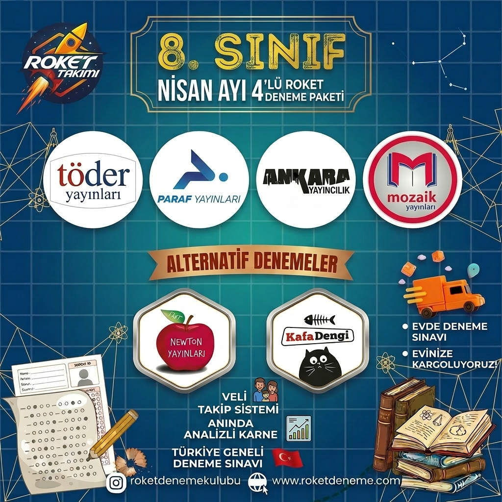 LGS NİSAN AYI DENEME PAKETİ 4'LÜ