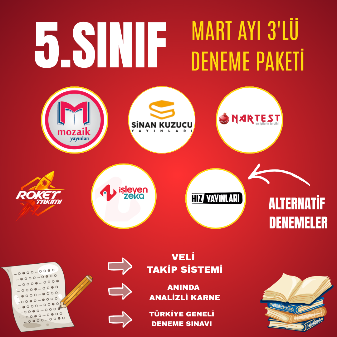 5.SINIF MART AYI DENEME PAKETİ 3 LÜ